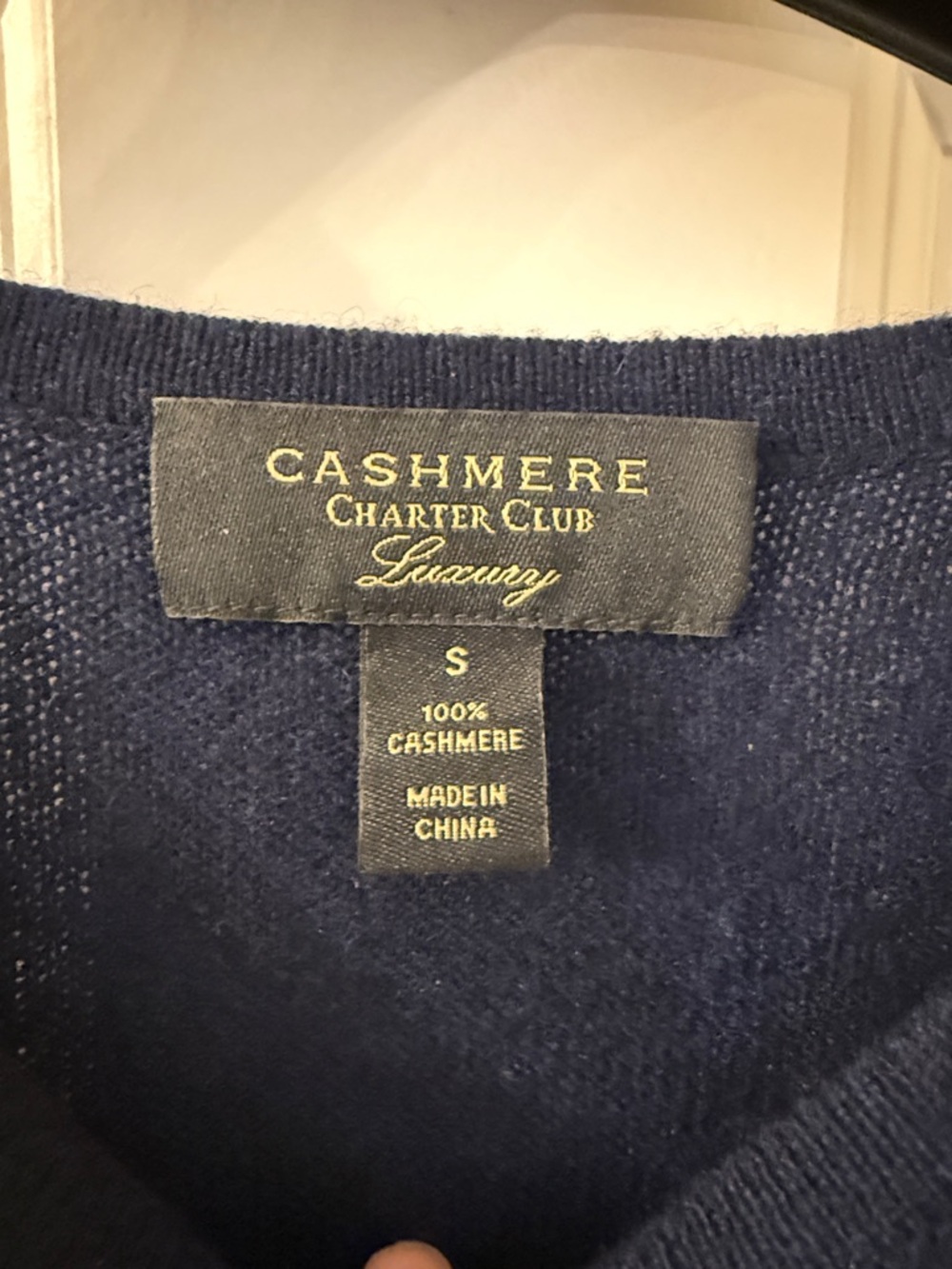 Charter Club Navy Crewneck Cashmere Sweater